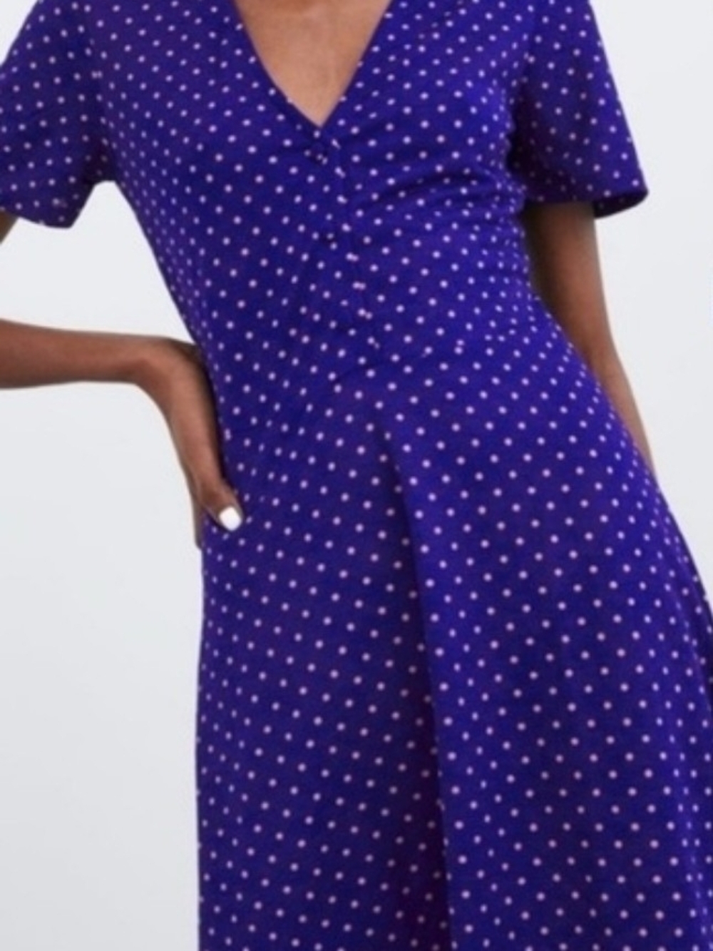 Zara Women’s Pink Polka Dot Button Down A Line Mini Dress S